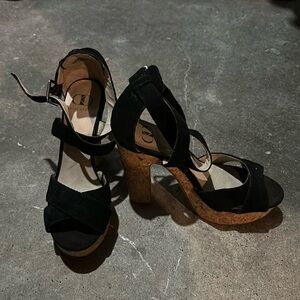 Cork heeled sandals